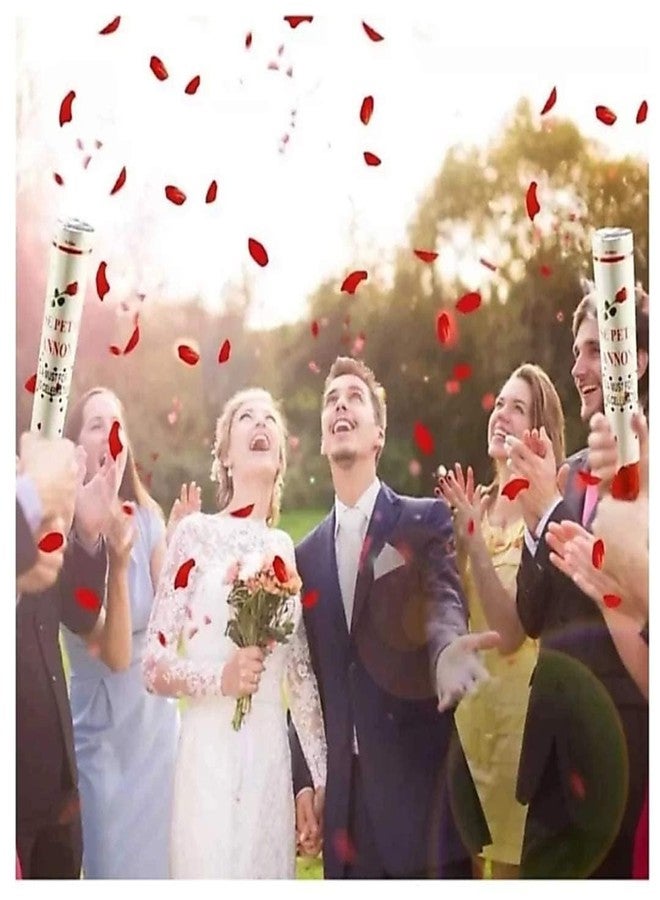 Prisma Collections مجموعة بريزما: قاذفات قصاصات ورقية كبيرة على شكل بتلات الورد لحفلات الذكرى السنوية، والحفلات، وأعياد الميلاد، وللأطفال، مع بريق/قاذفة بريق (عبوة من 4 قطع) |RosePetal_R| - Image 5
